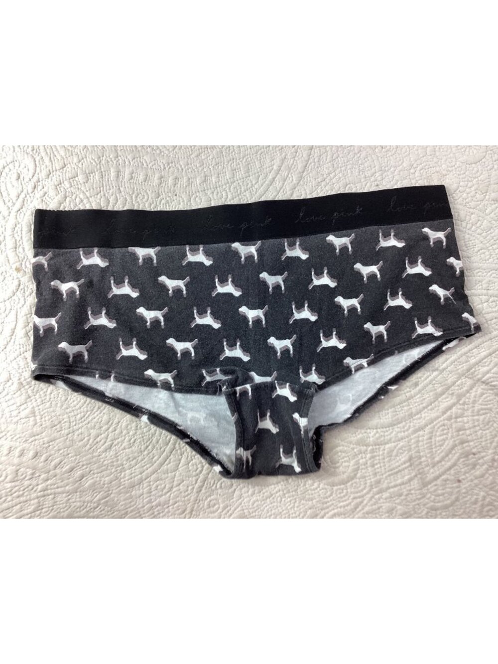 Victorias Secret Pink*Dog Print Black Hipster Panties*Briefs*Femboy*XXL*NWOT